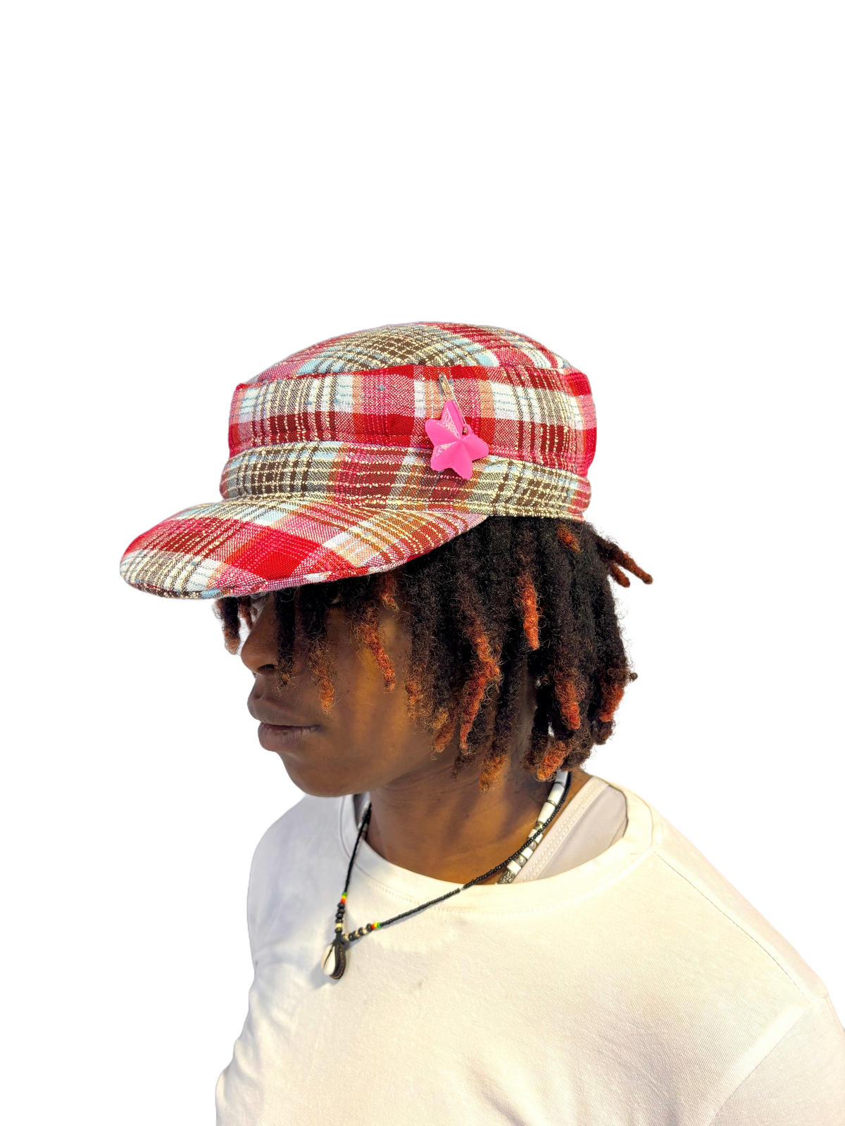 Diamond Cap – Red & Blue Tartan