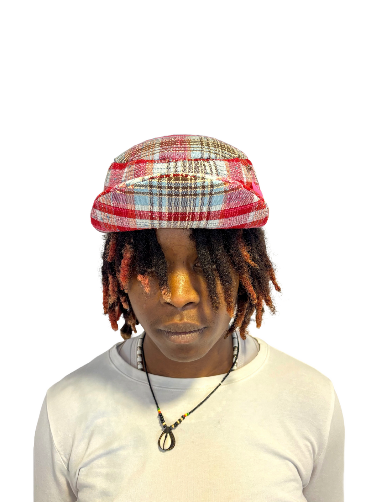 Diamond Cap – Red & Blue Tartan