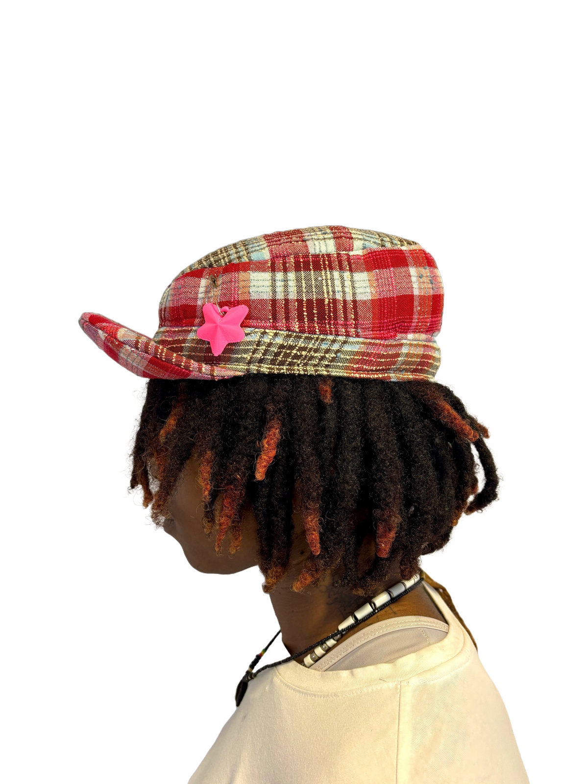 Diamond Cap – Red & Blue Tartan